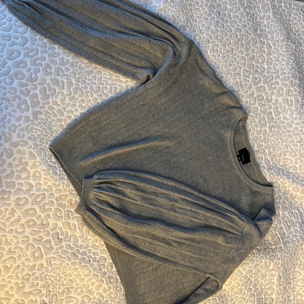 Subtle Bell Sleeve Grey Sweater